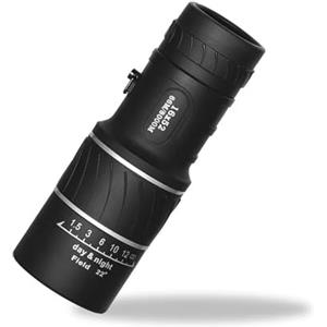 POABCVYD Binocolo. Potente telescopio monoculare 16x52 40x60 con doppia messa a fuoco, zoom, prisma monoculare compatto, monocolo for attrezzatura da caccia e campeggio Birdwatching(16x52 Clip)