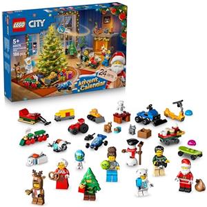 LEGO City Calendario dell'Avvento 2025 per Bambini e Bambine da 5 Anni - Gioco per il Conto alla Rovescia di Natale con 24 Sorprese tra cui Treno, Auto, Trattore e 7 Minifigure - Idea Regalo - 60475
