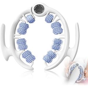 MIUUIPI Massaggiatore anticellulite, 360°, massaggiatore per terapia muscolare, massaggiatore lipedema, rullo fasciale con maniglia, rimovibile, per gambe, glutine, braccia e addome, blu