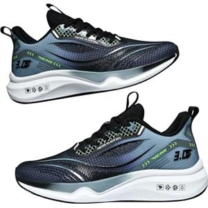 Generisch Scarpe da corsa professionali da uomo, scarpe da ginnastica, traspiranti, comode, leggere, per attività all'aria aperta, per il fitness, per la palestra, per lo sport, Nero , 42 EU