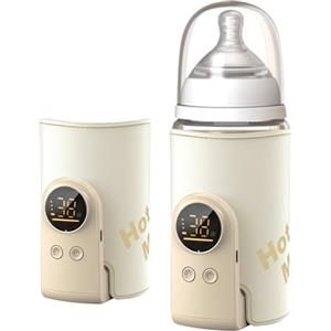 Otufan Scaldabiberon Portatile, 8000mAh Batteria Reale 18W Ricarica Rapida 6 Temperature Regolabili con Display LED Scaldalatte Universale per Viaggio Auto e Casa scaldabiberon portatile universale