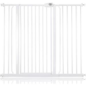 Bettacare Cancelletto Child & Pet per Bambini e Animali, 120.3cm - 127.9cm, Bianco, Cancelletto Extra Alto con un'Altezza di 104cm, Cancelletto per Bambini e Barriera per Animali Domestici