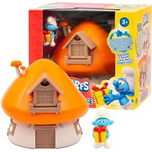 Giochi Preziosi Puffo Burlone e La Sua Casetta Arancione - Mini Playset con Accessori e Puffo di 5,5 cm