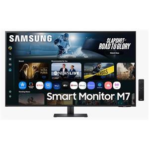 Samsung Smart Monitor M7 (S43FM702), Flat 43'', 3840x2160 (UHD 4K), Smart Hub con AI, Office 365, Gaming Hub, Speaker Integrati, Telecomando, WiFi, HDMI, USB-C