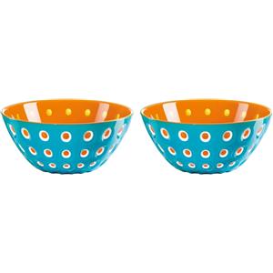 Guzzini LE MURRINE Set 2 Ciotoline Azzurro e Arancio - Diametro 12,5 cm, Resistente al Calore e Lavabile in Lavastoviglie