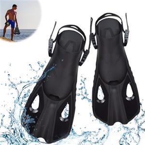 Udbrud Pinne da Snorkeling, Pinne Regolabili Pinne da Immersione TPR Antiscivolo Pinne Corte Nuoto taglia 42-47 per Snorkeling Immersioni Nuoto, Adulti Uomini DonneLXL