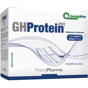 PromoPharma GH Protein Plus Polvere Solubile Gusto Neutro/Vaniglia - Integratore Alimentare con Proteine Isolate e Aminoacidi, 20 Bustine