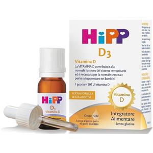 HIPP D3 Integratore Alimentare in Gocce 5 ml - Vitamina D per Bambini con Pipetta Contagocce, Senza Glutine