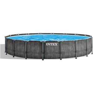Intex Piscina Prism Greywood 549x122 cm con Pompa, Filtro, Scaletta, Telo base e Telo Copertura