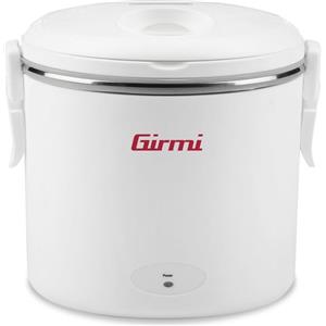 Girmi SC02 - Scaldavivande elettrico 0,7 L, 36 W, Doppio voltaggio 12V-230V, Contenitore in acciaio inox, Maniglia pieghevole, Bianco