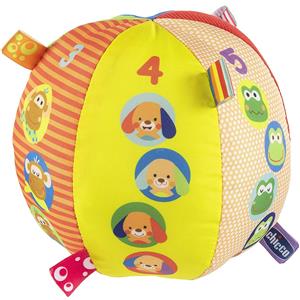 Chicco Palla Musicale Morbida Elettronica con Tessuti Diversi e Simpatici Animaletti - Melodie Divertenti per Bambini 3-36 Mesi