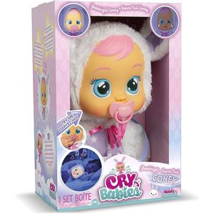 IMC TOYS ITALIA S.R.L. Cry Babies Good Night Coney, Bambola Morbida Interattiva con Luce Notturna e Melodie Rilassanti, Giocattolo per Bambini +2 Anni