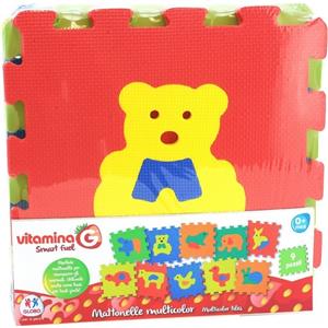 GLOBO Tappeto Puzzle Animali 9pz - Mattonelle Colorate 32x32cm Antiscivolo e Lavabili