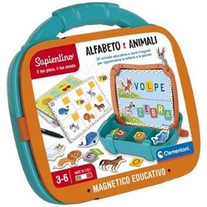 Clementoni Sapientino - Valigetta Magnetica Alfabeto e Animali, Gioco Educativo per Bambini 3-6 Anni con 30 Schede per Apprendere Lettere e Parole