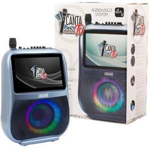 GIOCHI PREZIOSI ITALIA SRL Canta Tu Karaoke PRO 2023 Blu - Karaoke Professionale con Microfono Wireless, Wi-Fi, Display Touch e Luci LED