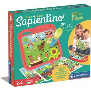 Clementoni Il mio Primo Sapientino Fattoria - Gioco Educativo Elettronico con Penna Interattiva per Bambini 2-4 Anni, Schede Educative e Imparare Nuove Parole