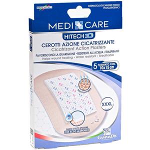 Gammadis Cerotti Cicatrizzanti 10x15 cm - 5 Pezzi, con Acido Ialuronico, Resistenti all'Acqua e Ipoallergenici