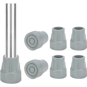 YF Puntali in Gomma 25 mm, 6 Pezzi Puntale di Ricambio Antiscivolo per Stampelle, Deambulatori, Sedie da Doccia e Bastoni da Passeggio, Grigio