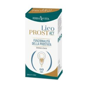 Erba Vita Licoprost Act - Integratore alimentare con Licopene, Teupol10P, Serenoa e Zucca - 60 Capsule
