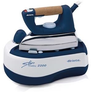 Ariete 6257 Stiromatic 2200 - Ferro da stiro con Caldaia in Acciaio Inox - Piastra in alluminio - manico in sughero - Vapore continuo fino 80 gr/min