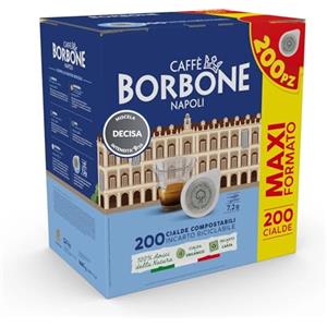 Caffè Borbone Napoli Cialde ESE 44mm, Miscela Decisa, 200 Cialde Compostabili, Intensità 9/10