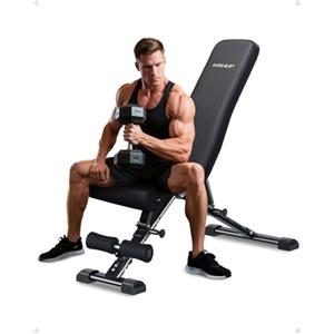 AIRHOP Panca Pesi Regolabile, Panca Palestra Multifunzione per Allenamento, Inclinabile/Declinabile, Rapido Ripiegamento e Risparmio di Spazio, Ideale per Allenamento di Forza a Casa o in Palestra