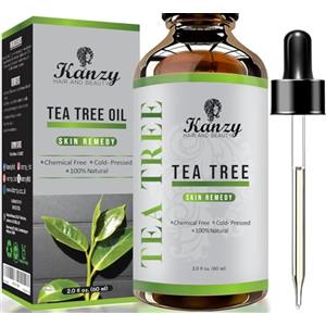 Kanzy Tea Tree Oil 60ml Olio di Albero Del Tè per Viso, Corpo, Unghie, Capelli e Aromaterapia Diffusore, Olio Essenziale Tea Tree Biologico