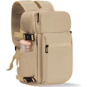 VOESLD Zaino da Viaggio 45x36x20 per EasyJet, Bagaglio a Mano Cabina Sotto il Sedile, Borsa da Viaggio Donna Uomo con Scomparto per PC (Marrone)