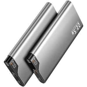 Kuulaa 2-Pezzi Power bank 10000mAh【Ultra Slim】, 22.5W Mini Caricatore Portatile Ricarica Rapida, Batteria Esterna Powerbank per iPhone 16 15 14 13 Pro Max Mini Plus AirPods iPad Samsung Xiaomi etc