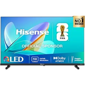 Hisense TV 32 QLED Full HD 2025 32E53QT, Smart TV VIDAA U8, HDR10, Airplay2, Game Mode, Dolby Atmos, Works with Alexa, Tuner DVB-T2/S2 HEVC 10, lativù, 32'', 2025 QLED