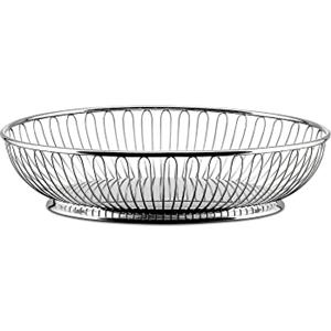 Alessi Cestino Ovale a Filo in Acciaio Lucido 28x20 cm - Design Ufficio Tecnico