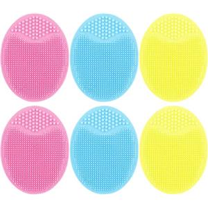 AXKAL Spazzola esfoliante in silicone per la pulizia del viso, confezione da 9, scrub per pori e punti neri, per donne (colori misti, 6 pezzi)