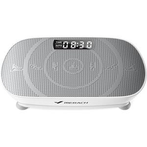 MERACH Pedana Vibrante Dimagrante, Pedana Vibrante Silenziosa e Compatta per Modellare il Corpo e Rilassarsi, Con Comodo Cuscinetto in Silicone, Display a LED e Telecomando (Nero)