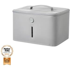 Nuby Sterilizzatore UV per biberon, ciclo di sterilizzazione in 3 minuti, soluzione di sterilizzazione elettrica UV rapida ed efficace, uccide il 99,9% dei germi (grigio)