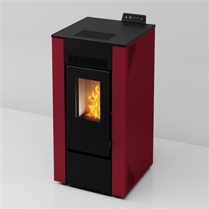Generico Stufa a Pellet ventilata Alida 9 Stagna 8,74 Kw Bordeaux 4 Stelle 83,70 m2 riscaldabili On Fire Line (Stufa)
