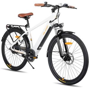 HH HILAND HILAND Bicicletta Elettrica Mountain Bike 26, Batteria 36V 7.8Ah, Assistenza alla pedalata, Altezza regolabile,Freni a Disco, Motore 250W, Sospensione Anteriore, Bianco