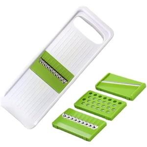 Daily-Max MAX-3259 Tagliaverdure Manuale a Mandolina 4 in 1 - Affettaverdure, Julienne e Grattugia per Verdure, Frutta, Patate, Carote, Cetrioli, Pomodori e Zucchine - Utensile Cucina Multifunzione
