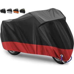 Eozakavod Telo Coprimoto Telo Coprimoto Impermeabile Per Esterno 210D Panno Oxford Copertura per Moto Portatile Moto Motorino Antipolvere Parapioggia,Resistente a Polvere,265x105x125cm(Rosso)