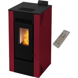 Generico Stufa a Pellet ventilata Alida 9 Stagna 8,74 Kw Bordeaux 4 Stelle 83,70 m2 riscaldabili On Fire Line (Stufa + Telecomando)
