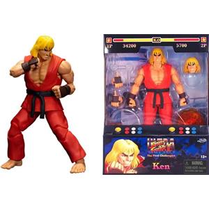 Jada Toys Action Figure Ken 15 cm - Street Fighter II: The Final Challengers con testa alternativa e accessori