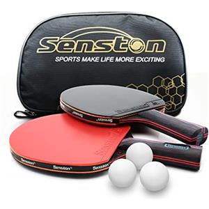 Senston Racchetta da ping pong professionali con palline da ping pong, set di 2 racchette da ping pong intermedie avanzate