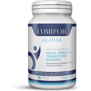 Lybid'Or ALPHA Integratore Uomo Alto Dosaggio Maca Peruviana, Tribulus Terrestris, Arginina, Zinco, Citrullina, Ginseng - Vigore, Performance Maschili e Energia - 2 Mesi di Ciclo Terapeutico