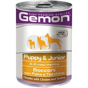 Gemon - Puppy & Junior Bocconi con Pollo e Tacchino - 415 gr