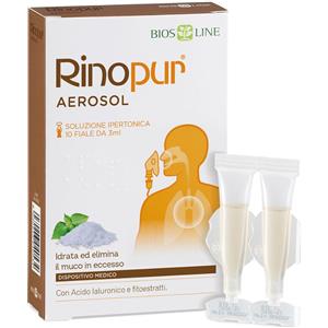 BIOS LINE Rinopur Aerosol Monodose - 10 Fiale da 3 ml con Estratti Vegetali e Acido Ialuronico
