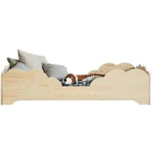 mamikids Mami Kids Chicchiè - Letto Montessori Bambini in Legno Naturale per Materasso 70x140 cm, Lettino Bambino con Doghe a 10 cm da Terra, Cameretta Bambina e Bambino - Made in Italy, 144x78x10H cm