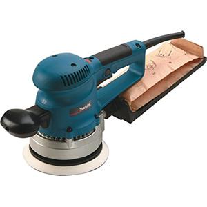 Makita BO6030JX Levigatrice orbitale 150mm 310W + 30 dischi abrasivi + valigetta Makpac, Blu, Argento., 13x160 mm