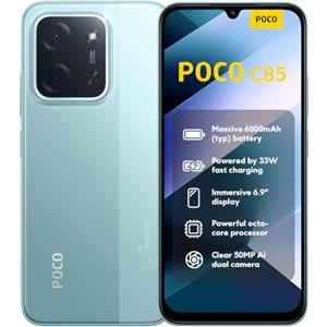 XIAOMI POCO C85, Smartphone 8+256GB, Display 6,9" 120Hz 7,99mm Design, MediaTek Helio G81-Ultra Octa-core, Doppia fotocamera AI da 50MP, 6000mAh, garanzia di 2 anni, Verde, Caricabatteria non incluso