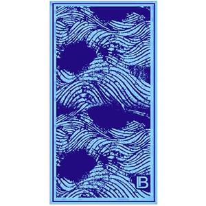 Laura Biagiotti Telo Mare o Piscina Maxi 100% Spugna di puro cotone Cinigliata Jacquard (Shuri Blu)