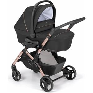 CAM Il mondo del bambino CAM Passeggino Fluido Easy Kombi 3 in 1 | Nero | Passeggino sportivo | compreso ovetto e seggiolino auto, colore: Nero
