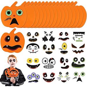 LIVESTN Schiuma di Forme di Zucca, 32 Pezzi adesivi in schiuma per Halloween, Halloween Kit Artigianali Zucche Halloween Craft Kit DIY Schiuma Zucca per Halloween bambini decorazioni per feste